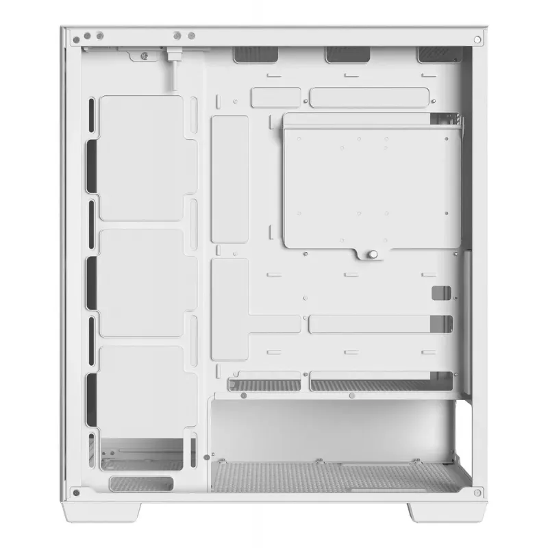 PC-Gehäuse DeepCool CG580 WH Weiß — ATX/mATX/ITX, gehärtetes Glas, unterstützt 120/140 mm Lüfter, 3,5 Zoll×2, 2,5 Zoll×3, USB 3.2 Gen1