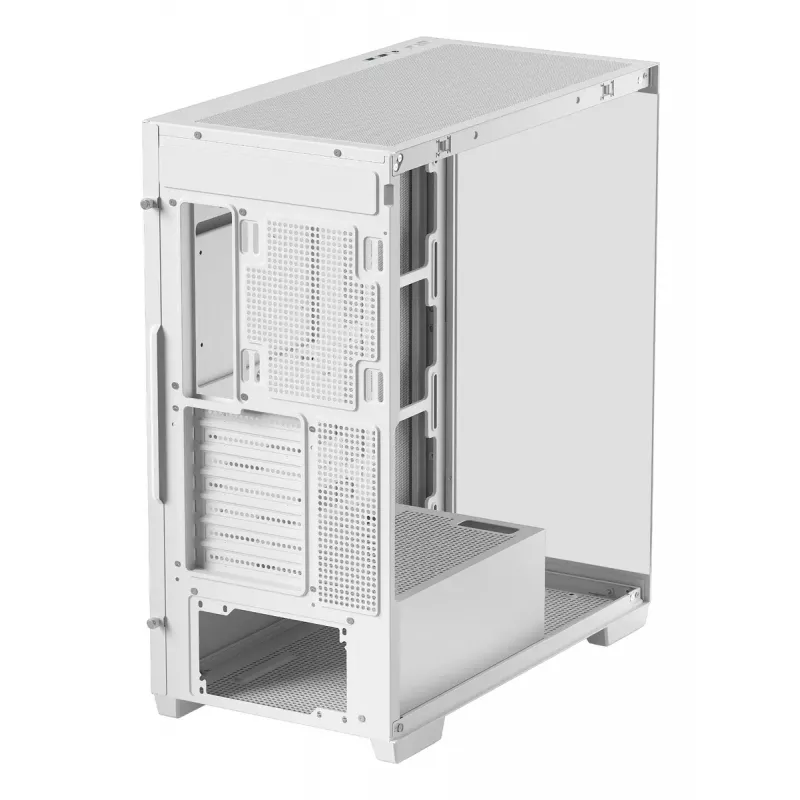 PC-Gehäuse DeepCool CG580 WH Weiß — ATX/mATX/ITX, gehärtetes Glas, unterstützt 120/140 mm Lüfter, 3,5 Zoll×2, 2,5 Zoll×3, USB 3.2 Gen1