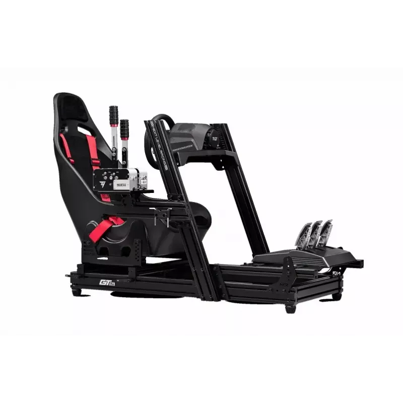 Racing-Simulator-Cockpit Next Level Racing GTElite Wheel Plate Edition – Montageplattform für Lenkrad und Pedale aus Aluminium und Kohlenstoffstahl