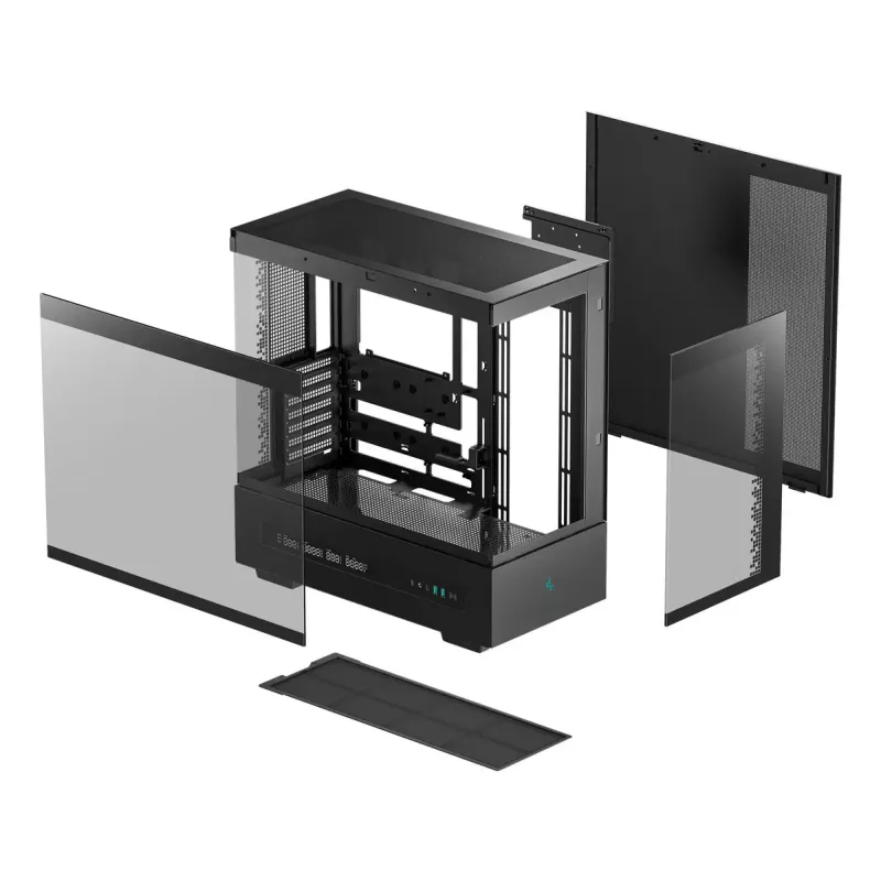 PC-Gehäuse DeepCool CH690 DIGITAL Tower Schwarz — ATX/Micro-ATX/Mini-ITX, LCD-Anzeige, 3x2,5 Zoll + 1x3,5 Zoll Schächte, bis zu 450 mm GPU, 182 mm CPU-Kühler