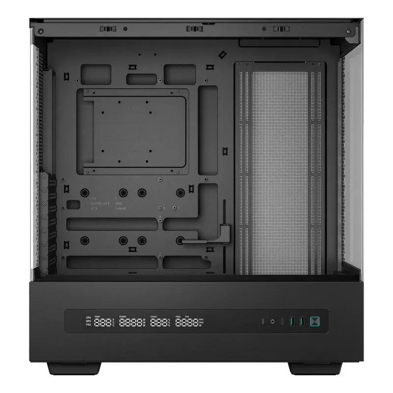 PC-Gehäuse DeepCool CH690 DIGITAL Tower Schwarz — ATX/Micro-ATX/Mini-ITX, LCD-Anzeige, 3x2,5 Zoll + 1x3,5 Zoll Schächte, bis zu 450 mm GPU, 182 mm CPU-Kühler