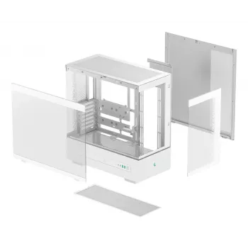 PC-Gehäuse DeepCool CH690 Tower White — ATX/microATX-Unterstützung, LCD-Display, 3x 2,5-Zoll-Schächte, 1x 3,5-Zoll, GPU bis 450 mm, CPU-Kühlerhöhe 182 mm