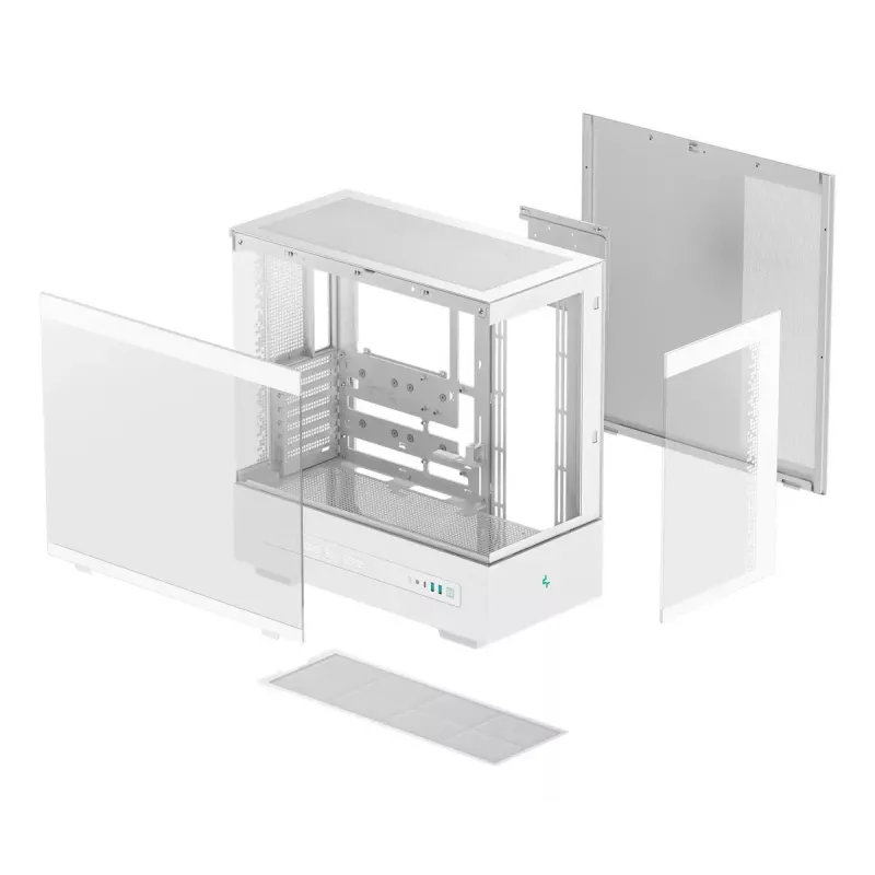 PC-Gehäuse DeepCool CH690 Tower White — ATX/microATX-Unterstützung, LCD-Display, 3x 2,5-Zoll-Schächte, 1x 3,5-Zoll, GPU bis 450 mm, CPU-Kühlerhöhe 182 mm
