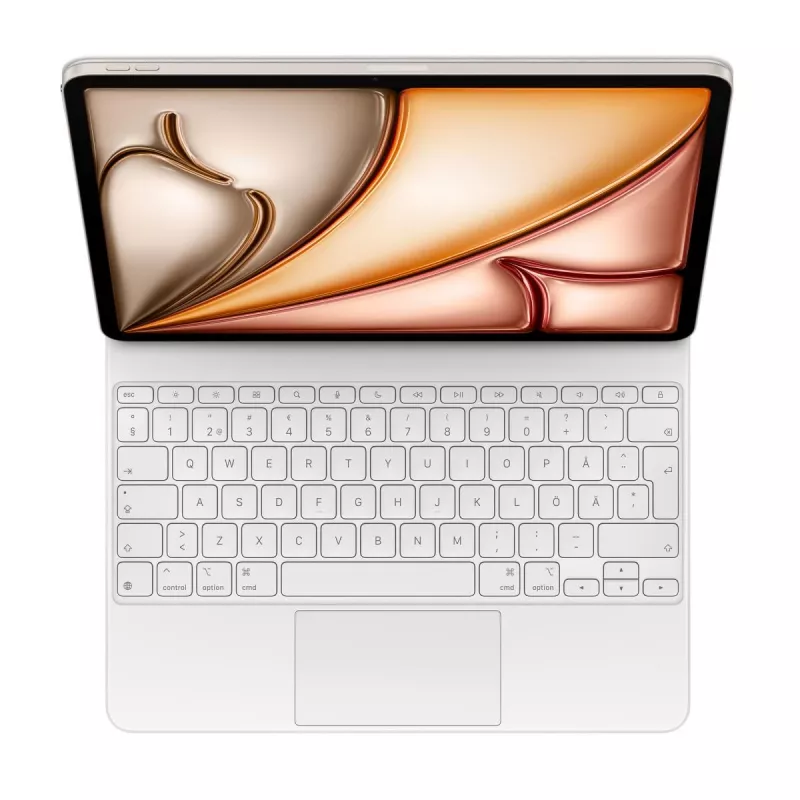 Apple Magic Tastatur QWERTY Schwedisch Weiß Trackpad iPad Air 13 Zoll