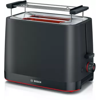 Toaster Bosch TAT3M123 2-Scheiben, 950 W, schwarz, Drehregler, Auftauen & Aufwärmen