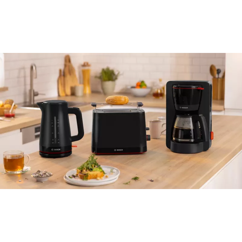 Toaster Bosch TAT3M123 2-Scheiben, 950 W, schwarz, Drehregler, Auftauen & Aufwärmen