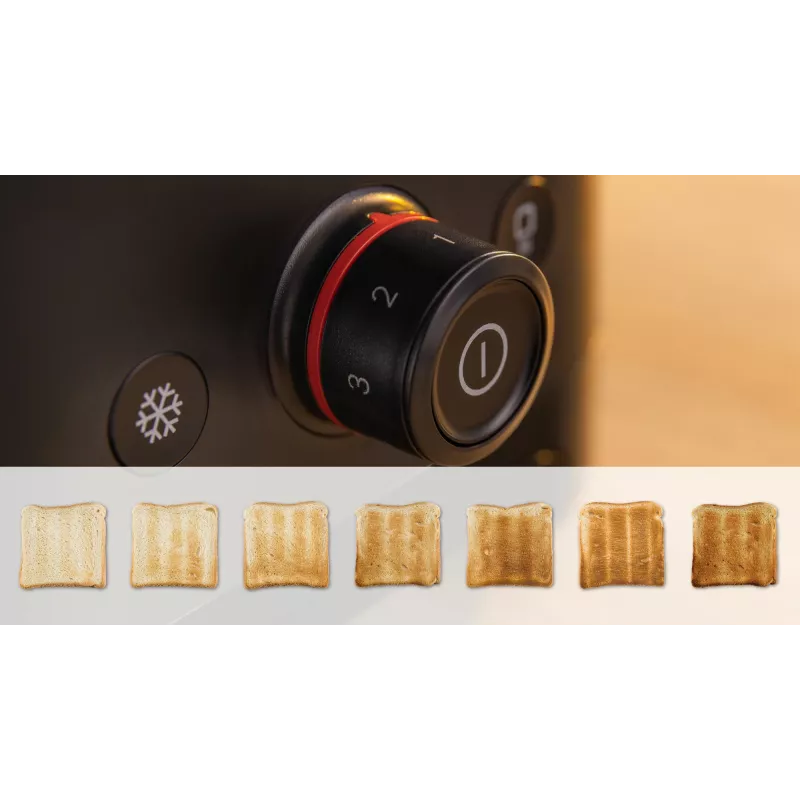 Toaster Bosch TAT3M123 2-Scheiben, 950 W, schwarz, Drehregler, Auftauen & Aufwärmen