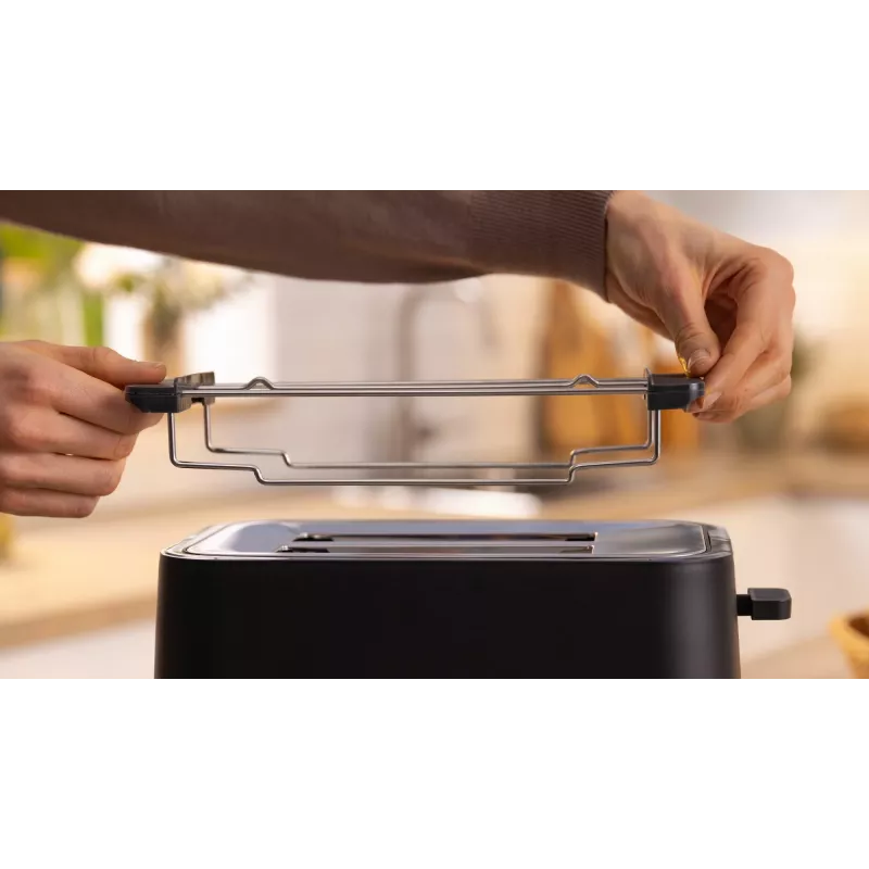 Toaster Bosch TAT3M123 2-Scheiben, 950 W, schwarz, Drehregler, Auftauen & Aufwärmen