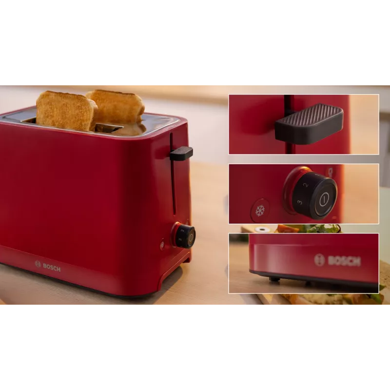 Bosch TAT3M124 Toaster 2 Scheiben 950 W Rot