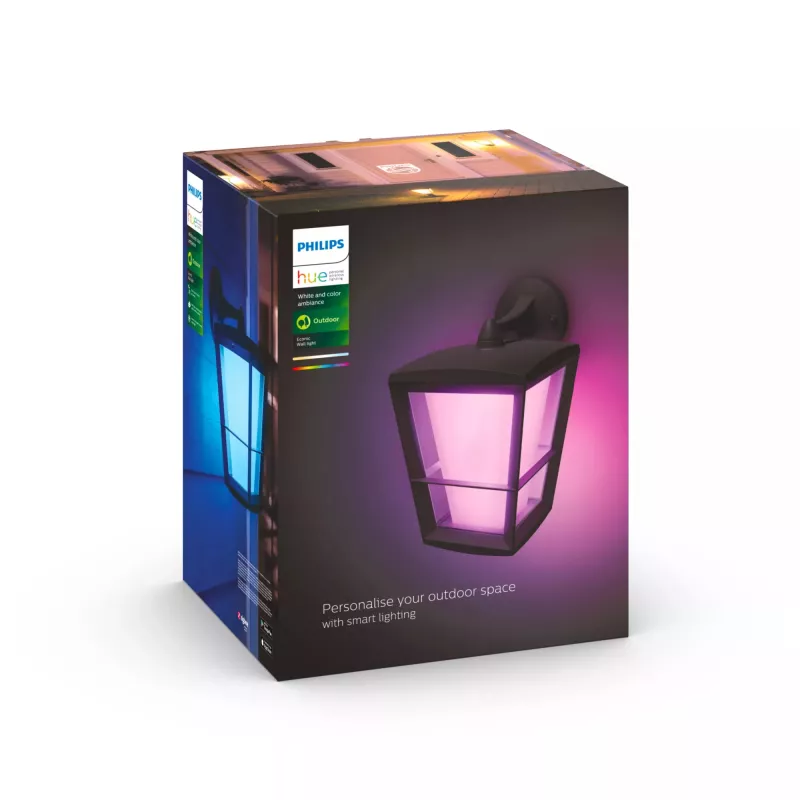 Smart-Wandleuchte Philips Hue White and Colour Ambience Econic Außenwandleuchte