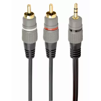 GEMBIRD 3,5-mm-Stereo auf 2xRCA-Stecker, 1,5 m Kabel - vergoldete Anschlüsse