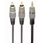 GEMBIRD 3,5-mm-Stereo auf 2xRCA-Stecker, 1,5 m Kabel - vergoldete Anschlüsse