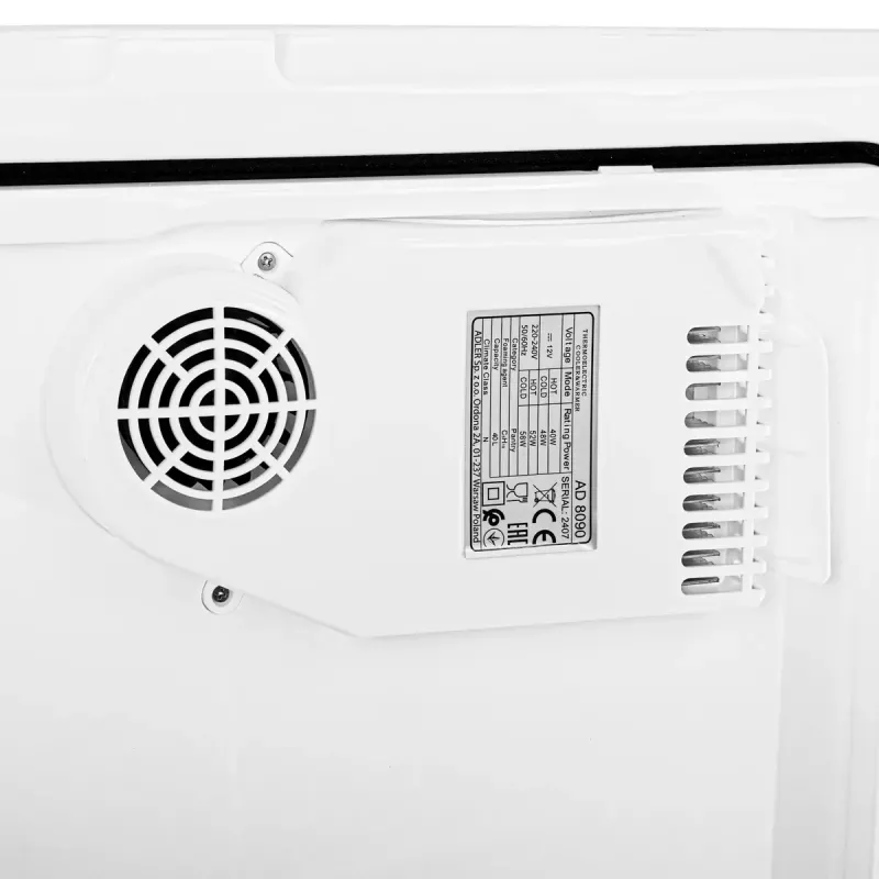 Tragbare Kühlbox Adler AD 8090 — 40 L 12-V-Autokühlschrank, Peltier-Kühlung, 220–240 V Netzanschluss, Rollen