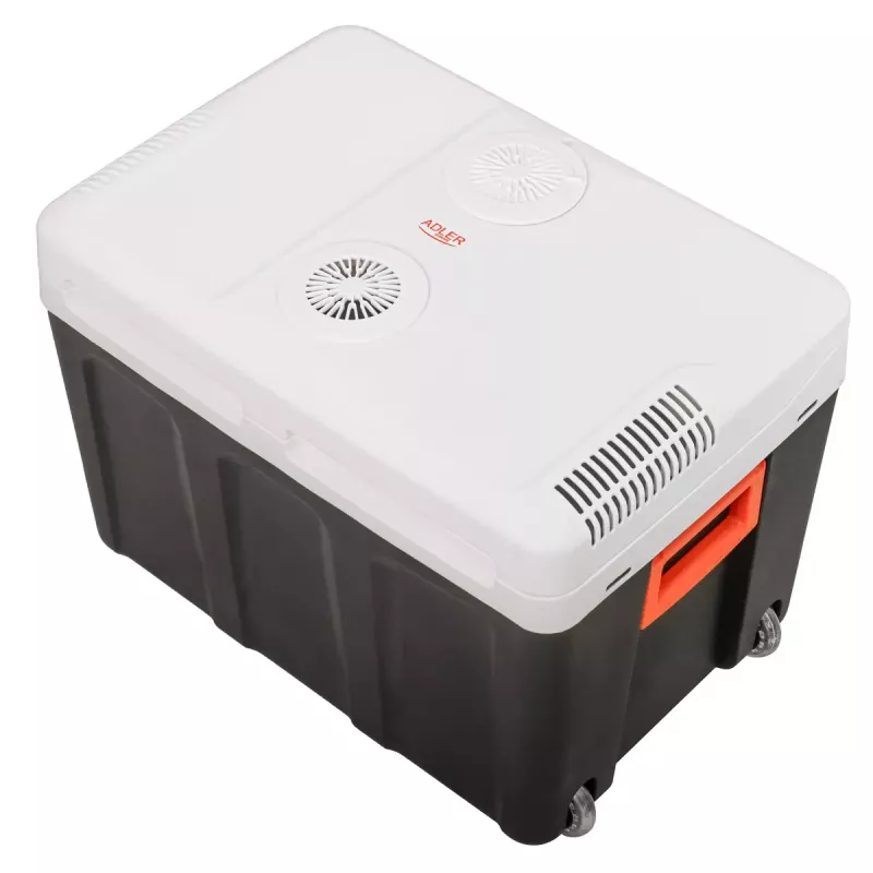 Tragbare Kühlbox Adler AD 8090 — 40 L 12-V-Autokühlschrank, Peltier-Kühlung, 220–240 V Netzanschluss, Rollen