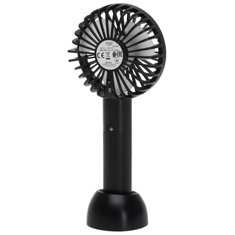 Tischventilator Adler AD 7338 Mini USB — 7 cm Durchmesser, 3 Geschwindigkeiten, schwarz