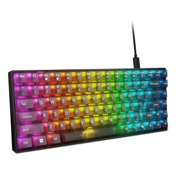 Mechanische Gaming-Tastatur Lenovo Legion K510 Mini Pro 75% US-Englisch, 84 Tasten, RGB, USB, 1,8 m Kabel, Schwarz/Transparent