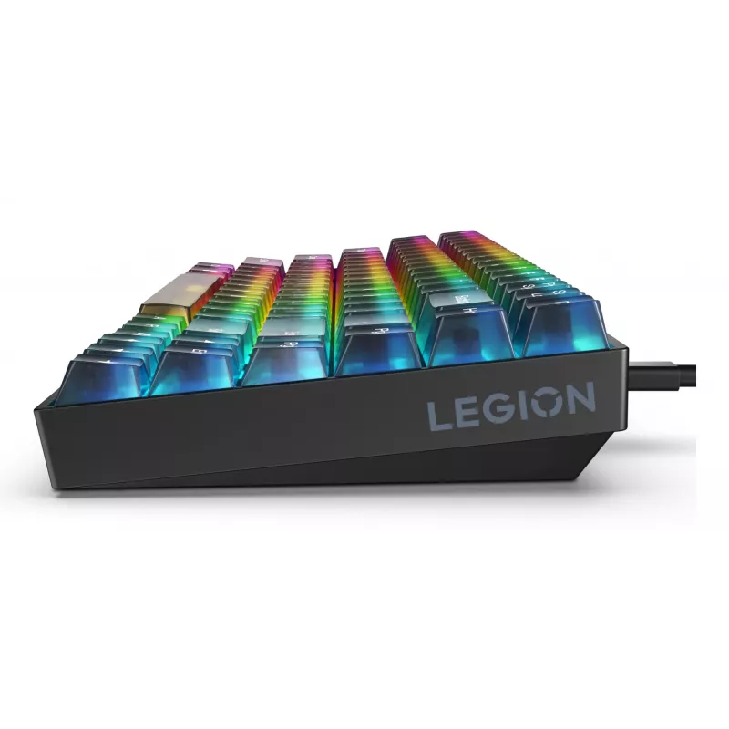 Mechanische Gaming-Tastatur Lenovo Legion K510 Mini Pro 75% US-Englisch, 84 Tasten, RGB, USB, 1,8 m Kabel, Schwarz/Transparent