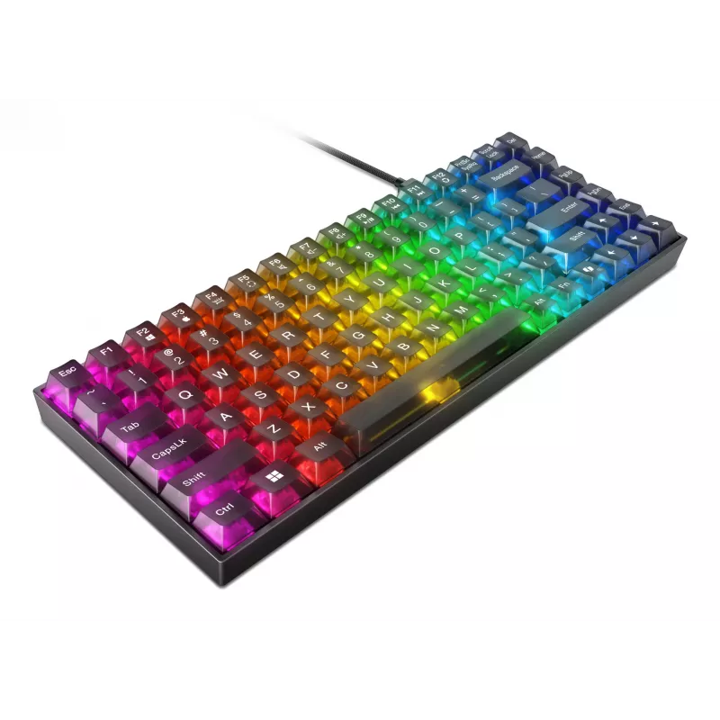 Mechanische Gaming-Tastatur Lenovo Legion K510 Mini Pro 75% US-Englisch, 84 Tasten, RGB, USB, 1,8 m Kabel, Schwarz/Transparent
