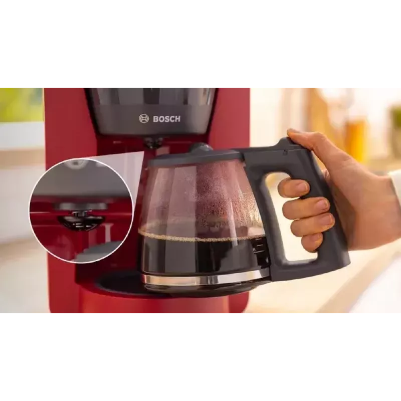 Filterkaffeemaschine Bosch TKA2M114 — 1,25 l Wassertank, 15 Tassen, rot