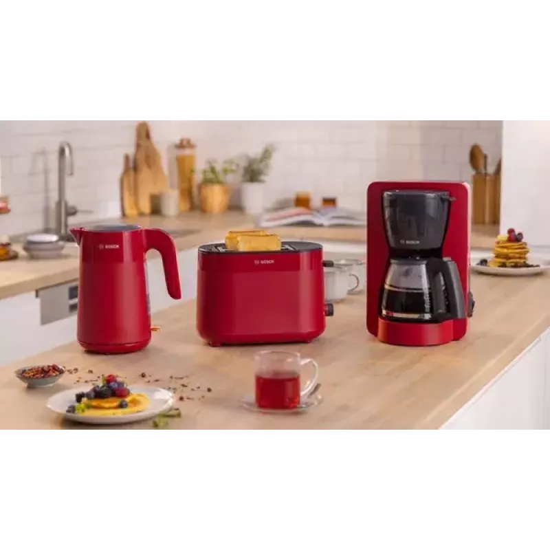 Filterkaffeemaschine Bosch TKA2M114 — 1,25 l Wassertank, 15 Tassen, rot