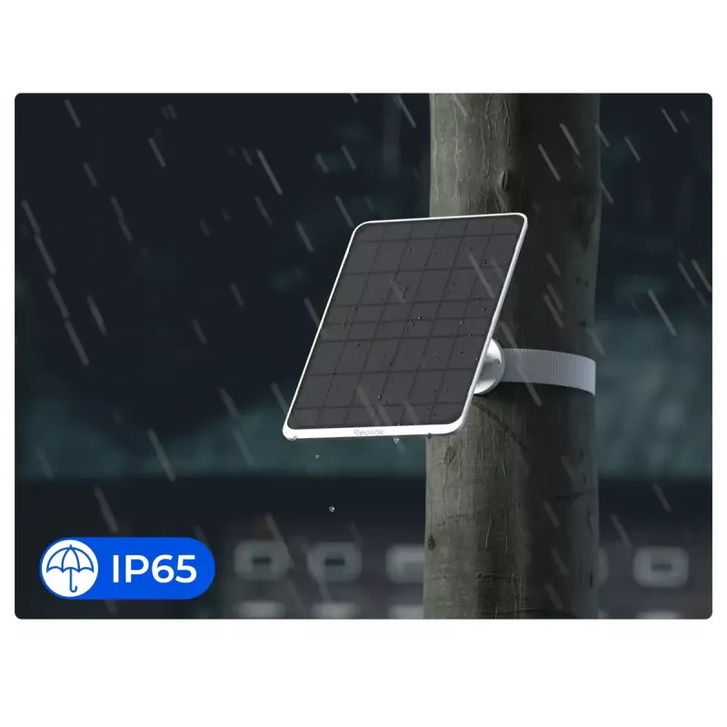 Solarpanel Reolink SP3-W 12W 6V USB-C IP65 Außenbereich, 360° horizontal, 90° vertikal, 4 m Kabel, Technopolymer, weiß