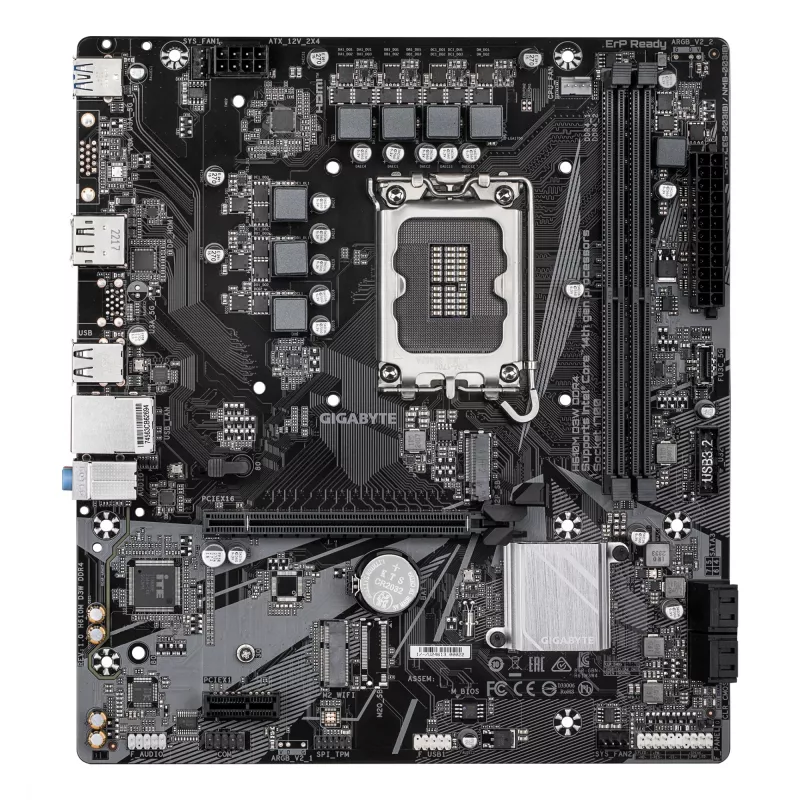 GIGABYTE H610M D3W DDR4 Mainboard - Unterstützt Intel Core CPUs der 14. Generation, 5+1+1 Phasen VRM, bis zu 3200 MHz DDR4, 1x PCIe 3.0 M.2, 1 GbE LAN, USB 3.2 Gen 1