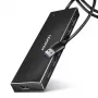Axagon HUE-F7A 7x USB 3.2 Gen 1 ALU FLAT Hub micro power IN 1m USB-A USB 3.2 Gen 1 (3.1 Gen 1) Type-A 5000 Mbit/s Schwarz