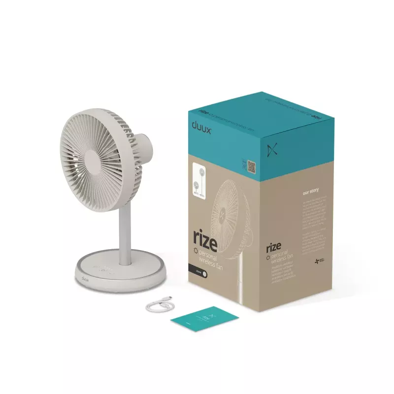 Standventilator Duux Rize Flex 21 cm, 4 Geschwindigkeiten, Oszillation, 10 W, greige
