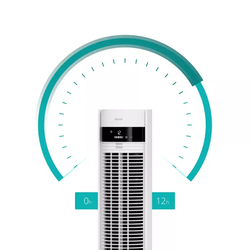 Turmventilator Duux Elevate DXTF02 — 29 cm Durchmesser, 12 Geschwindigkeiten, Oszillation, 4–40 W, weiß