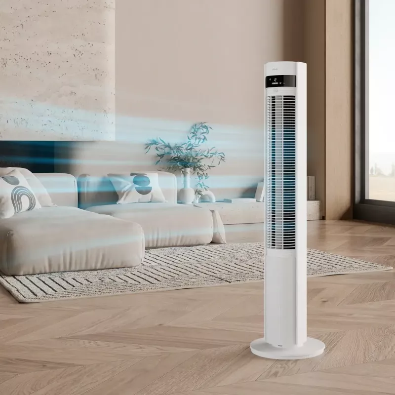 Turmventilator Duux Elevate DXTF02 — 29 cm Durchmesser, 12 Geschwindigkeiten, Oszillation, 4–40 W, weiß