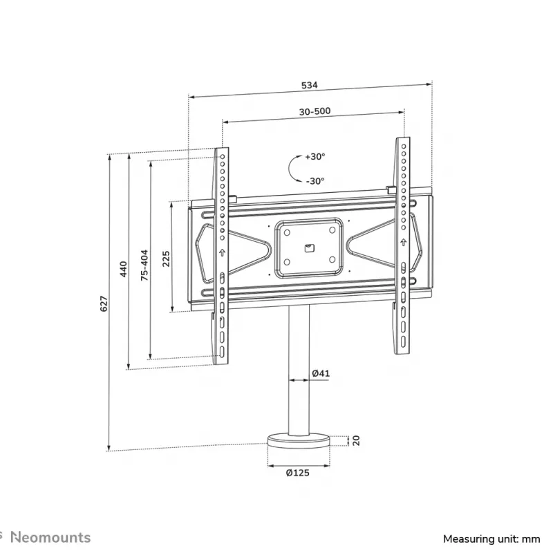 Neomounts TV-Tischhalterung zum Anschrauben DS42-430BL14 max. 50 kg 32-55 Zoll