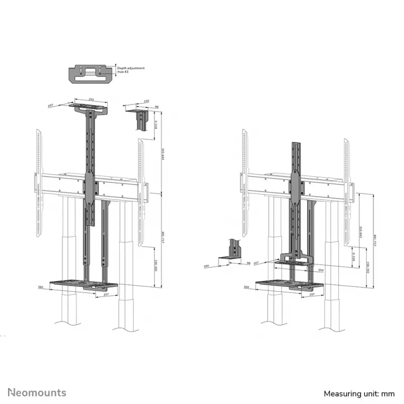 Neomounts AV1-875BL Videobar- und Multimedia-Kit – universell