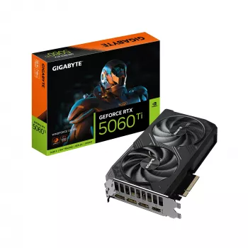 GIGABYTE GeForce RTX 5060 Ti WINDFORCE OC 16G Grafikkarte – 16 GB GDDR7, 128 Bit, PCI-E 5.0, 2587 MHz Kerntakt, 3 x DisplayPort, 1 x HDMI, GV-N506TWF2OC-16GD