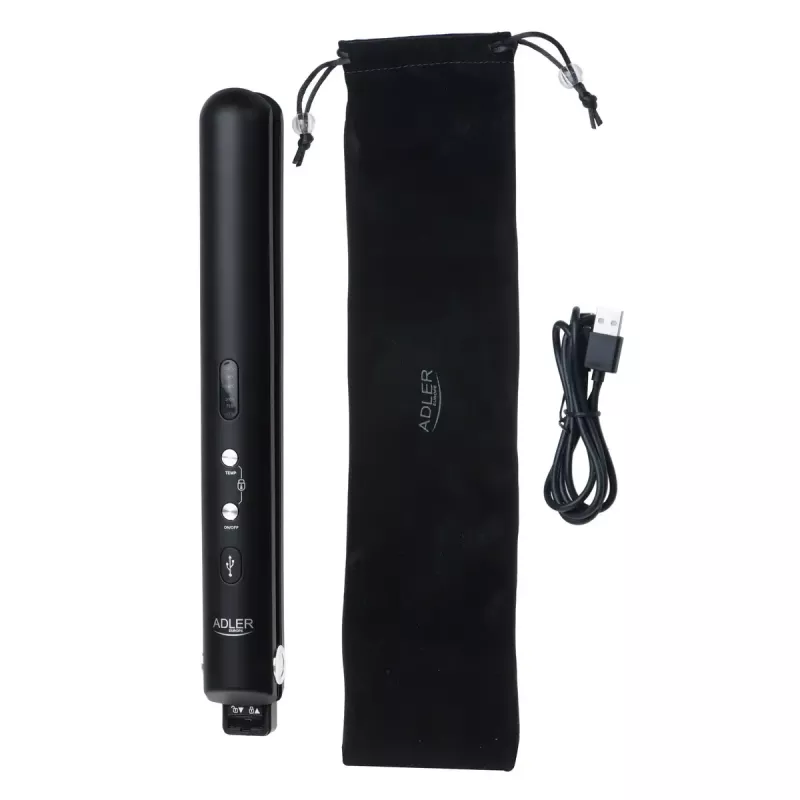 Kabelloser Haarglätter Adler AD 2327 – Keramik-Heizsystem, 160–220 °C, USB-Ladung
