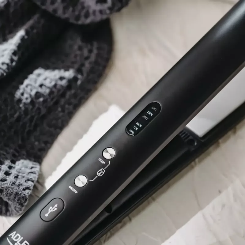 Kabelloser Haarglätter Adler AD 2327 – Keramik-Heizsystem, 160–220 °C, USB-Ladung