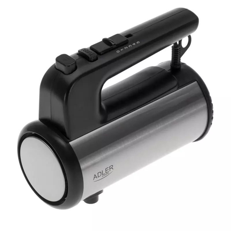 Handmixer Adler AD 4232 — 900 W, 5 Geschwindigkeiten + Turbo, Edelstahl-Aufsätze, schwarz/silber