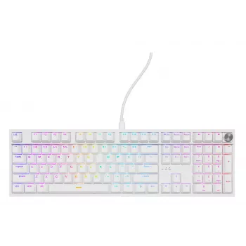 Mechanische Tastatur GENESIS THOR 404, Full-Size USB, QWERTY Englisch, RGB-Hintergrundbeleuchtung, weiß
