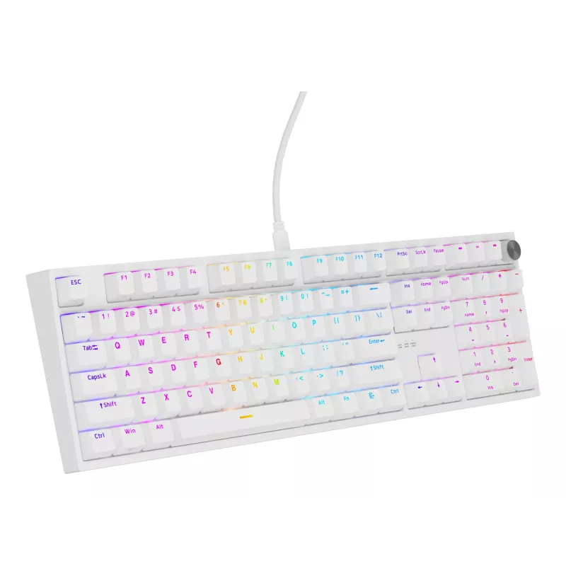 Mechanische Tastatur GENESIS THOR 404, Full-Size USB, QWERTY Englisch, RGB-Hintergrundbeleuchtung, weiß