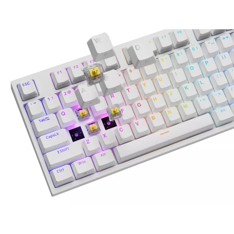 Mechanische Tastatur GENESIS THOR 404, Full-Size USB, QWERTY Englisch, RGB-Hintergrundbeleuchtung, weiß
