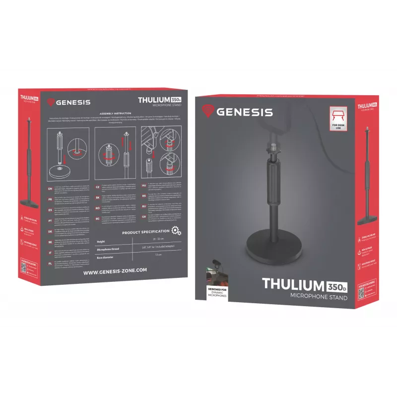 Desktop-Mikrofonständer GENESIS NGM-2293 Schwarz 20-30 cm