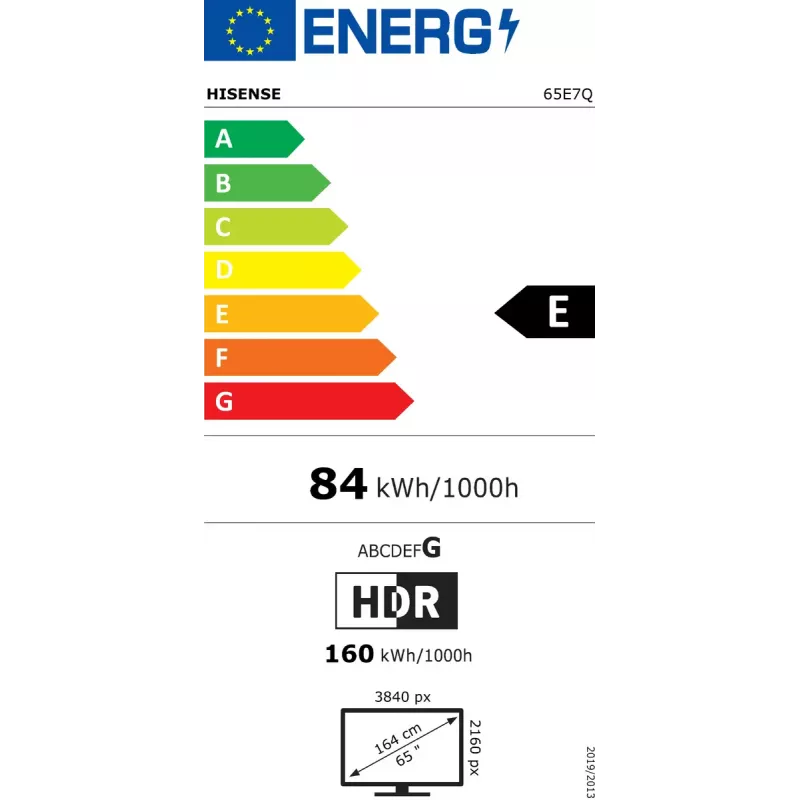 Hisense 65E7Q 165,1 cm (65 Zoll) 4K Ultra HD Smart TV Wi-Fi Schwarz