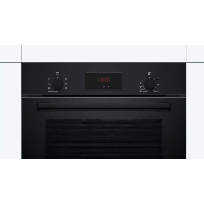 Einbau-Elektrobackofen Bosch HBF133BA1 — 66 L, Energieklasse A, Umluft, Grill, Touch- und Drehregler, schwarz