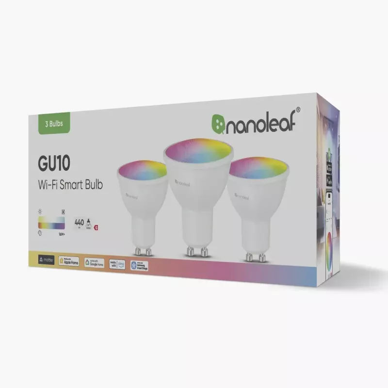 Smart Bulb Nanoleaf N7502B02-3GU10 RGBCW Wi‑Fi 3 Stück Pack GU10