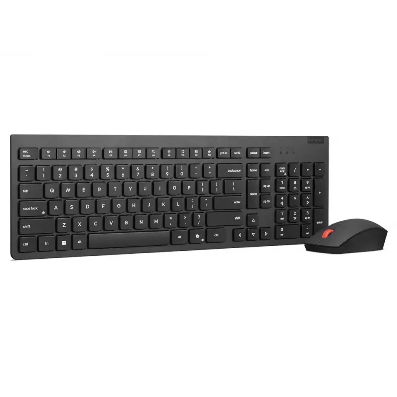Kabelloses Tastatur- und Maus-Set Lenovo Essential 2,4 GHz – Vollformat-Tastatur mit russischem/kyrillischem Layout, optische beidhändige Maus