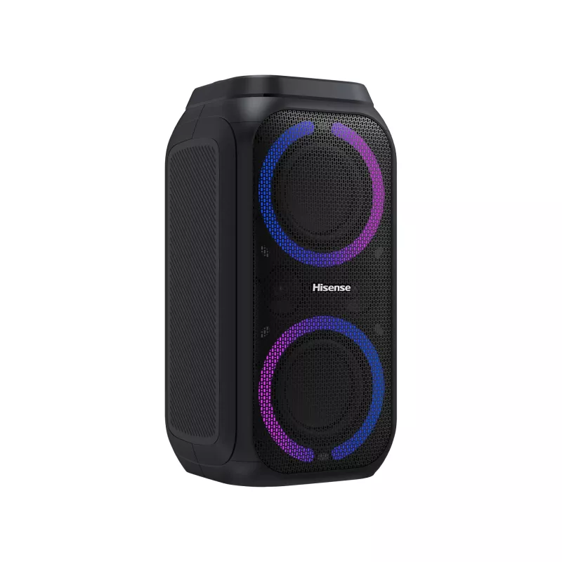 Tragbarer Party-Lautsprecher HISENSE Party Rocker 160 — 160 W RMS, 2.0 Kanäle, IPX4, schwarz, 6,3 kg