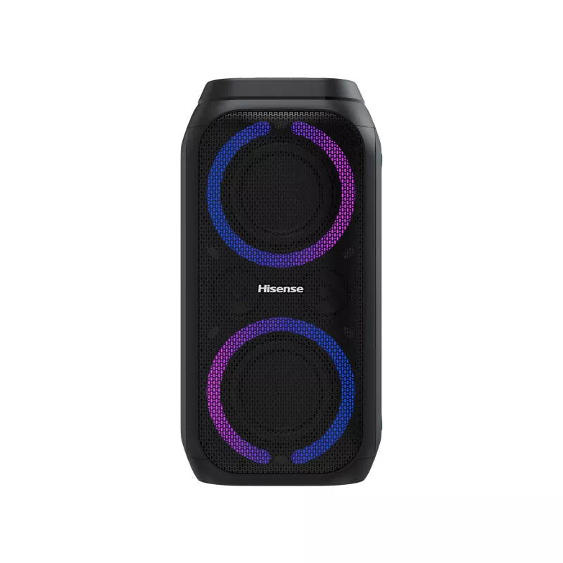 Tragbarer Party-Lautsprecher HISENSE Party Rocker 160 — 160 W RMS, 2.0 Kanäle, IPX4, schwarz, 6,3 kg