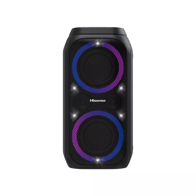 Tragbarer Party-Lautsprecher HISENSE Party Rocker 160 — 160 W RMS, 2.0 Kanäle, IPX4, schwarz, 6,3 kg