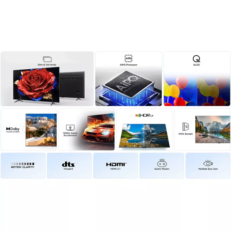 TCL T69C 43T69C TV 109,2 cm (43 Zoll) 4K Ultra HD Smart TV Wi-Fi Schwarz 350 cd/m²