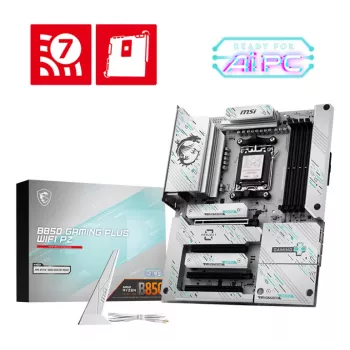 Motherboard MSI B850 GAMING PLUS WIFI PZ — AMD B850, Sockel AM5, ATX, DDR5, 4x DIMM, 3x M.2, Wi‑Fi, Bluetooth