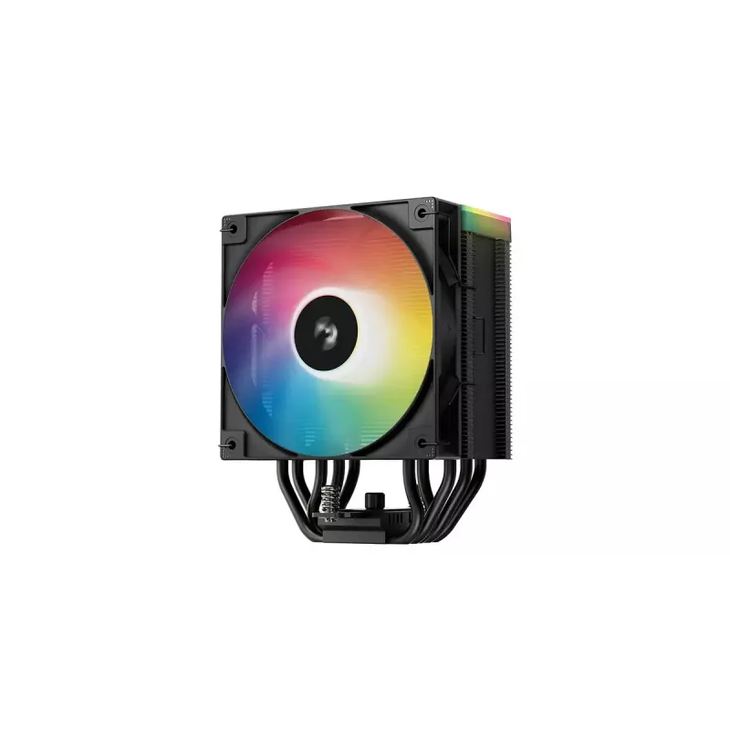 CPU-Luftkühler DeepCool AG500 BK ARGB V2 — Tower-Kühler für Intel- und AMD-Sockel, Lamellenkühler mit gestapelten Finnen, ARGB-Beleuchtung